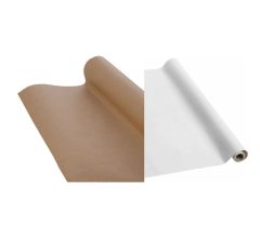 Bruine en Witte kraft pakpapier cadeaupapier inpakpapier - 10 meter x 100 cm - 2 rollen
