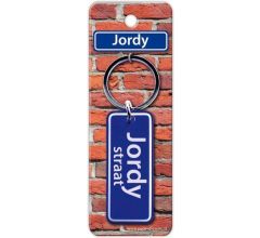 Paper Dreams Sleutelhanger Straatnaam Jordy 9 Cm Staal Blauw
