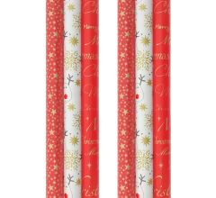 RED PASSION - cadeaupapier - kerstpapier inpakpapier voor kerst - 3 meter x 70 cm - 6 rollen