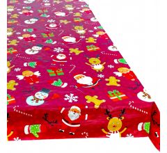 Wegwerp tafelkleed Polyester Kerst Christmas Party Tafelkleed - Rood - 140x230 cm