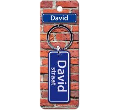 Straatnaam Sleutelhanger - David