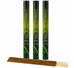 Citronella & Lemongrass Wierookstokjes – Set van 3 Kokers – 24 Stokjes van 20 cm – Tuinwieroo