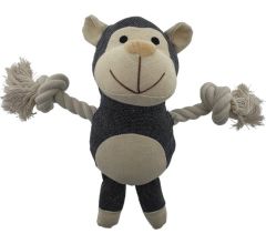 Hondenspeeltje Pluche Aap Met Pieper - 29 x 26 x 12 cm