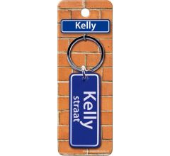 Paper Dreams Sleutelhanger Straatnaam Kelly 9 Cm Staal Blauw