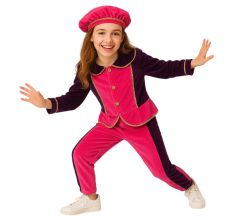 Pietenpak - Unisex - Met Gouden Bies - Incl. Barret - 6-8 jaar - Roze