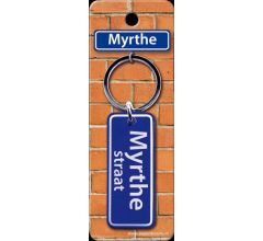 Paper Dreams Sleutelhanger Straatnaam Myrthe 9 Cm Staal Blauw