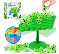 Kikker Balansspel – Frog Balance Tree Bordspel – 50 Kikkers met Dobbelsteen & Draaischijf – I