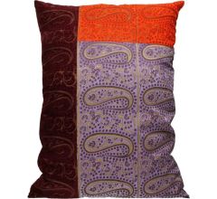 Pomax - Cyrus chambray  fluwelen Sierkussen Kussen - Lila / oranje / bordeaux -  50x70cm