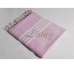 Hamamdoek Krem Sultan Lichtroze 100x180cm 2 x 4 strepen