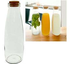 Hoogwaardige Serveerfles van glas met kurk - 500 ml - 4 Stuks