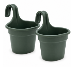 CAMELLIA Hangende Bloempot Balkon – Set van 2 – 3 Liter – Kunststof – Groen – Balkonbak v