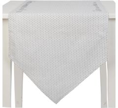 Clayre & Eef - katoenen - Tafelloper - My Lovely Home - Grijs - 50 x 160 cm