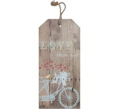 Clayre & Eef - Groot Houten Tekstbord - Love the Journey  - 30 x 2 x 66 cm