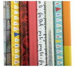 Assortiment cadeaupapier inpakpapier MD15 - 300 x 70 - 5 rollen