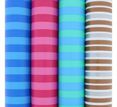 Gestreept assortiment cadeaupapier inpakpapier C14 - 500 x 70 - 3 rollen