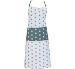 Clayre & Eef - 100% Katoenen - Schort - Stars - groen / wit- 70 x 85 cm