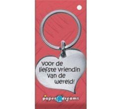 RVS Hart Sleutelhanger - voor de liefste vriendin van de wereld!