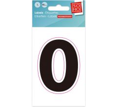 Plakcijfer - Nummer Sticker - 0 - Weerbestendig Ca. 85mm Hoog - Zwart