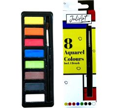 JuliArt Aquarel Waterverf Setje 8 Kleuren incl. Penseel