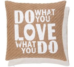 Kussenhoes Sierkussen Hoes - Jute - Linnen - Do What You Love ... - 40 x 40 cm