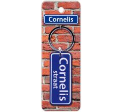 Paper Dreams Sleutelhanger Straatnaam Cornelis 9 Cm Blauw