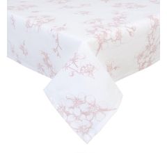 Clayre &amp; Eef Tafelkleed - Landelijk - Blossom - 100 % Katoen - Oud Roze - 150 x 150 cm