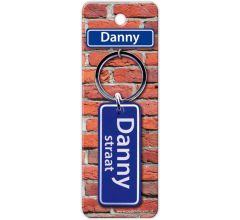 Paper Dreams Sleutelhanger Straatnaam Danny 9 Cm Staal Blauw