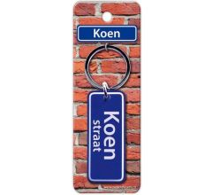 Paper Dreams Sleutelhanger Straatnaam Koen 9 Cm Staal Blauw