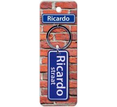 Paper Dreams Sleutelhanger Straatnaam Ricardo 9 Cm Staal Blauw