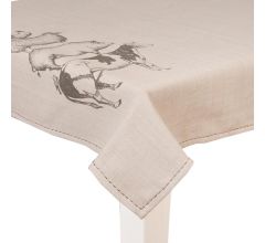 Clayre & Eef 100x100 Tafelkleed natuur