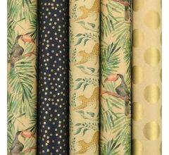 Celine cadeaupapier - Inpakpapier kraftpapier - 200 x 70 cm - 5 rollen