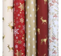 WINTERCHARM assortiment cadeaupapier inpakpapier voor kerstmis - 200 x 70 cm - 3 rollen