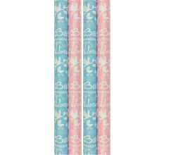Benza cadeaupapier - Inpakpapier voor geboorte jongen en meisje Babyshower - 200 x 70 cm - 4 rollen