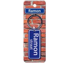 Paper Dreams Sleutelhanger Straatnaam Ramon 9 Cm Staal Blauw