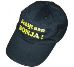 Benza - Katoenen geborduurde katoenen baseball cap, pet: Schijt aan Sonja!