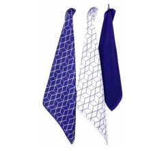 Keuken- &amp; Theedoeken Keukendoekset - 1 keukenhanddoek en 2 theedoeken - Wit / Paars