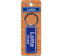 Paper Dreams Sleutelhanger Straatnaam Lotte 9 Cm Staal Blauw