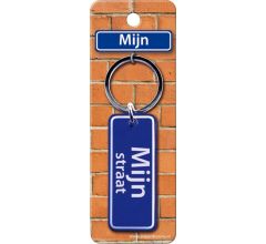 Paper Dreams Sleutelhanger Straatnaam: Mijn 9 X 3 Cm Blauw