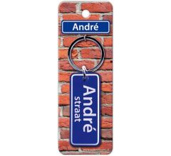 Paper Dreams Sleutelhanger Straatnaam André 9 Cm Staal Blauw