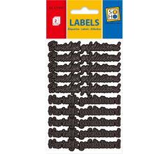 Peel off stickers - Hartelijk Gefeliciteerd - Zwart - 60 stuks