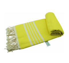 Arowell Ordu Pestemal - Fouta - Hamamdoek - Hammamdoek - Geel - 180 x 90 cm