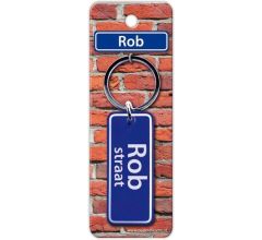 Paper Dreams Sleutelhanger Straatnaam Rob 9 Cm Staal Blauw