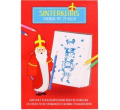 Sinterklaas tover blok met 25 vellen - kras met een kleurpotlood over de bladzijde en tover zo de v