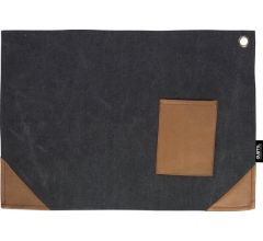 Canvas Placemats Zwart Met Bestekvak - 45 x 32 cm - 2 Stuks