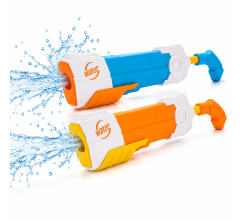Grote Watergeweren Set van 2 – Extra Lang 42 cm – Blauw & Oranje – Stevige Waterpistolen voor