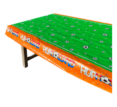Afneembaar Oranje Plastic Tafelkleed Voetbal Hup Holland EK/WK 180x120 cm