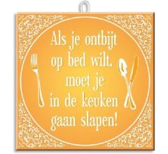 Paperdreams Slogan tegel - ontbijt op be