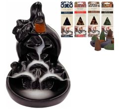 Wierook Houder - Wierook Waterval - Wierook Kegel Brander - wierookfontein - Keramiek - incl. 100 b