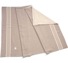 Hamamdoek dubbelzijdig Lichtgrijs  90 x 160 cm 2 x 4 strepen