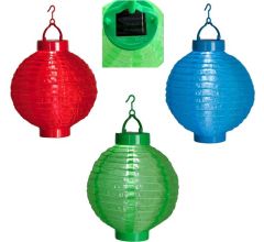 LED Solar Tuin lampion - Chinese Lampion - Feestballonnen - Solar Lantaarn - Ø 20 cm Nylon - 3 Stu